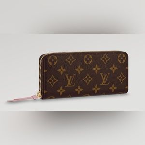 Made In France Louis Vuitton clemence Rose Ballerine Ballerina Pink Wallet zippy